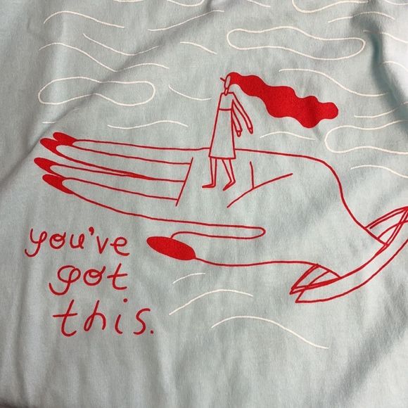ModCloth You’ve Got This Cotton Graphic Tee Size Small - Picture 2 of 3